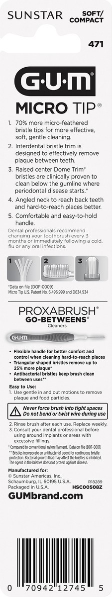 slide 2 of 4, Butler G-U-M Micro Tip Full Soft Toothbrush, 1 ct