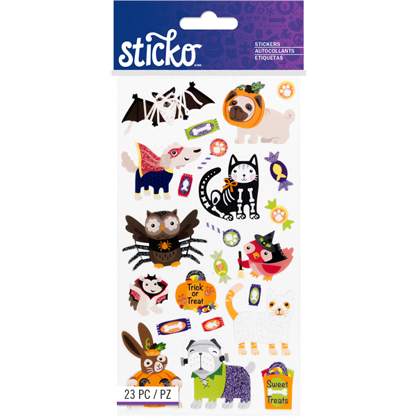 slide 1 of 1, Sticko Stickers Halloween Animal Characters, 23 ct