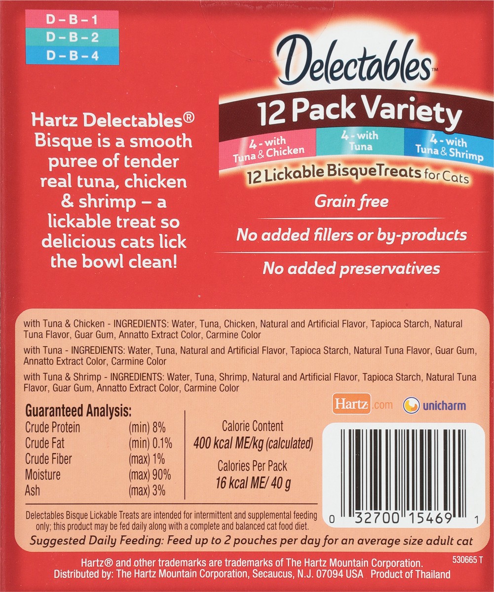 slide 9 of 9, Delectables Lickable Bisque Treats for Cats 12 Pack Variety 12 - 1.4 oz Pouches, 12 ea