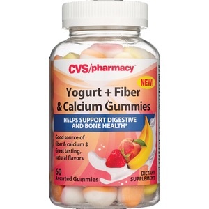 slide 1 of 1, CVS Pharmacy Cvs Health Yogurt + Fiber & Calcium Gummies, 60Ct, 60 ct