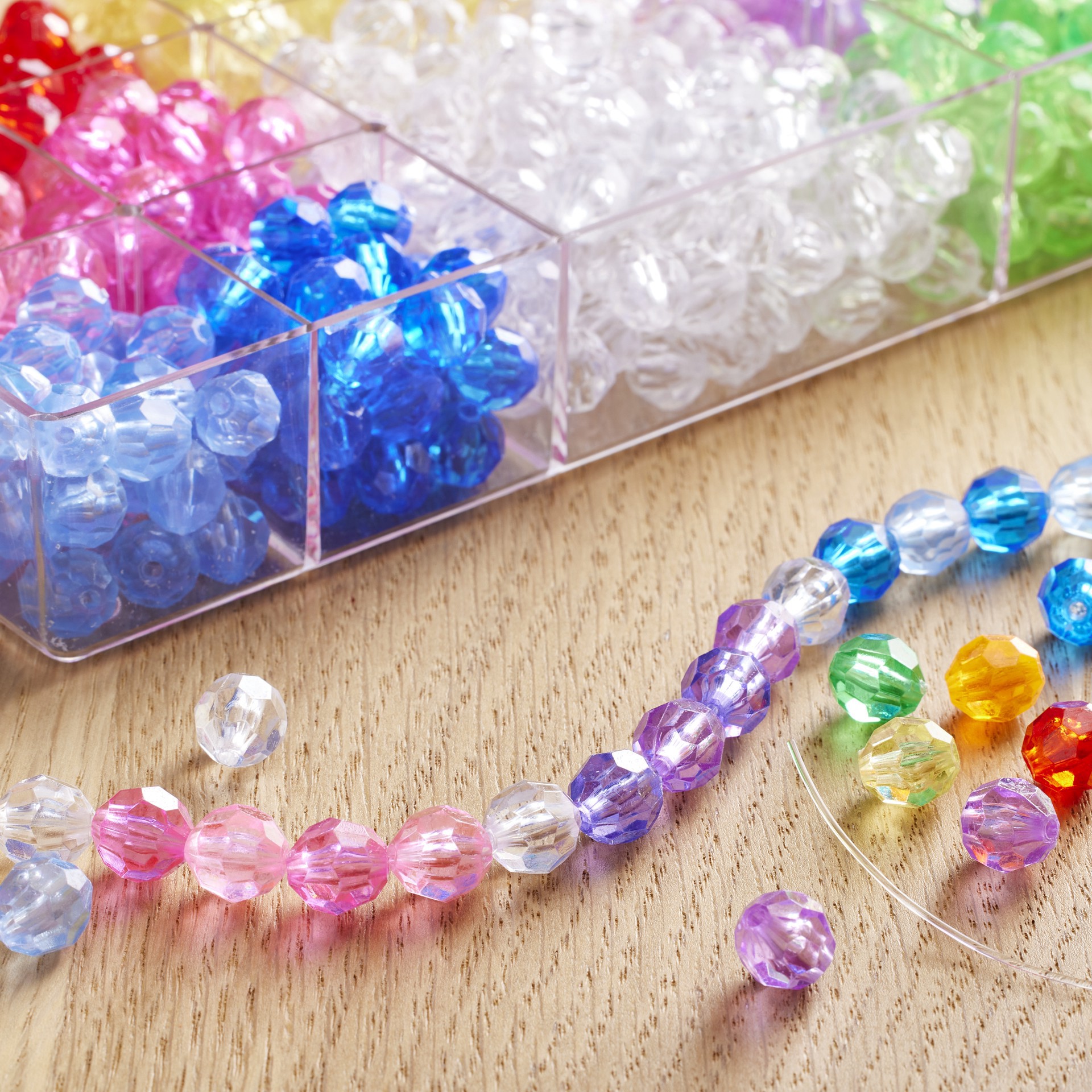 slide 2 of 5, Multicolor Faceted Plastic Beads By Creatology, 9mm X 9.5mm, 9.5mm