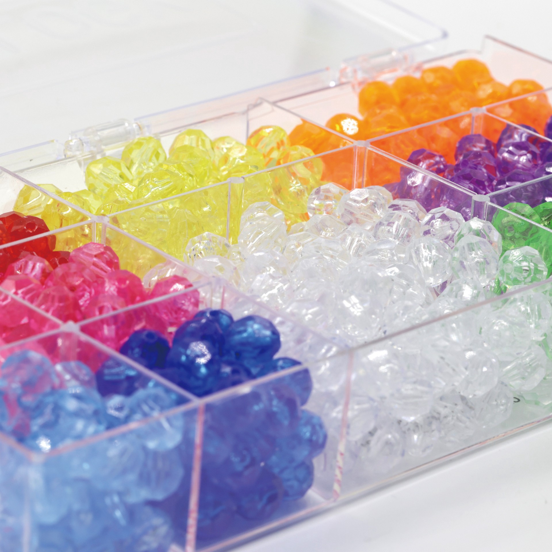 slide 4 of 5, Multicolor Faceted Plastic Beads By Creatology, 9mm X 9.5mm, 9.5mm
