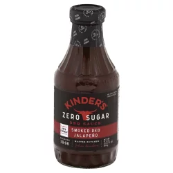 Kinder's Zero Sugar Smoked Red Jalapeno BBQ Sauce 17.5 oz