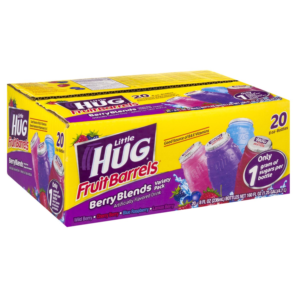 slide 4 of 9, Little Hug Berry Blends Variety Pack Fruit Barrels 20 ea, 8 oz