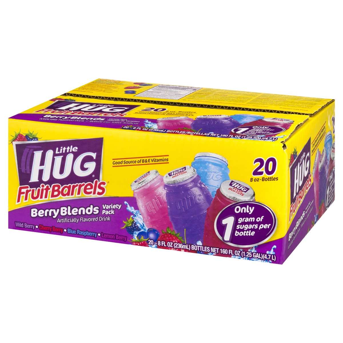 slide 9 of 9, Little Hug Berry Blends Variety Pack Fruit Barrels 20 ea, 8 oz