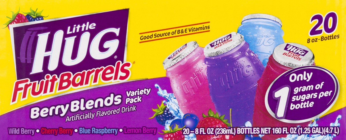 slide 7 of 9, Little Hug Berry Blends Variety Pack Fruit Barrels 20 ea, 8 oz