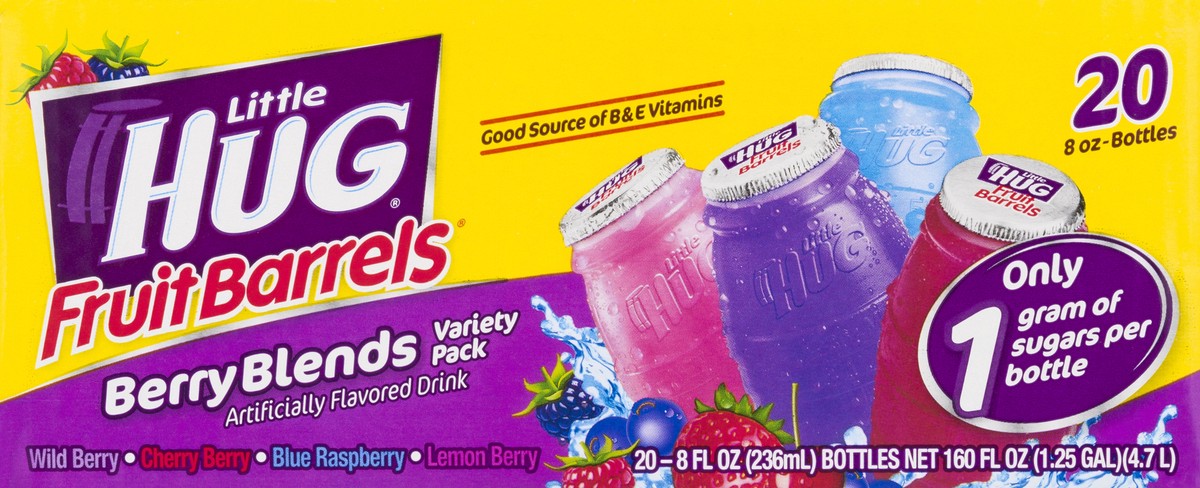 slide 5 of 9, Little Hug Berry Blends Variety Pack Fruit Barrels 20 ea, 8 oz