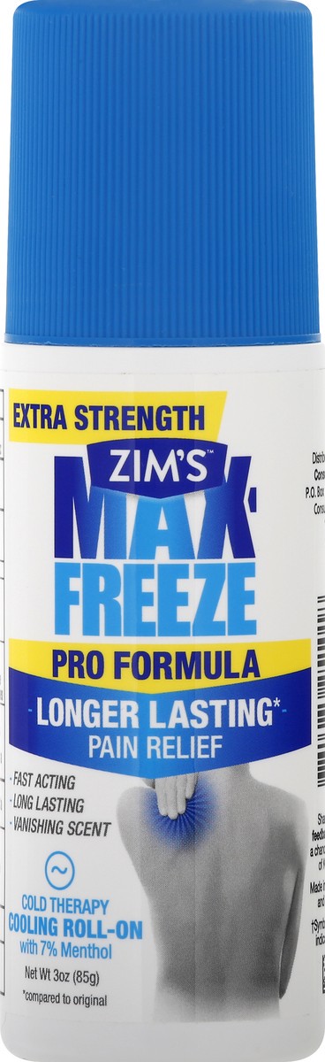 slide 1 of 1, Zim's Max-Freeze Pro Formula Roll-On, 4 oz