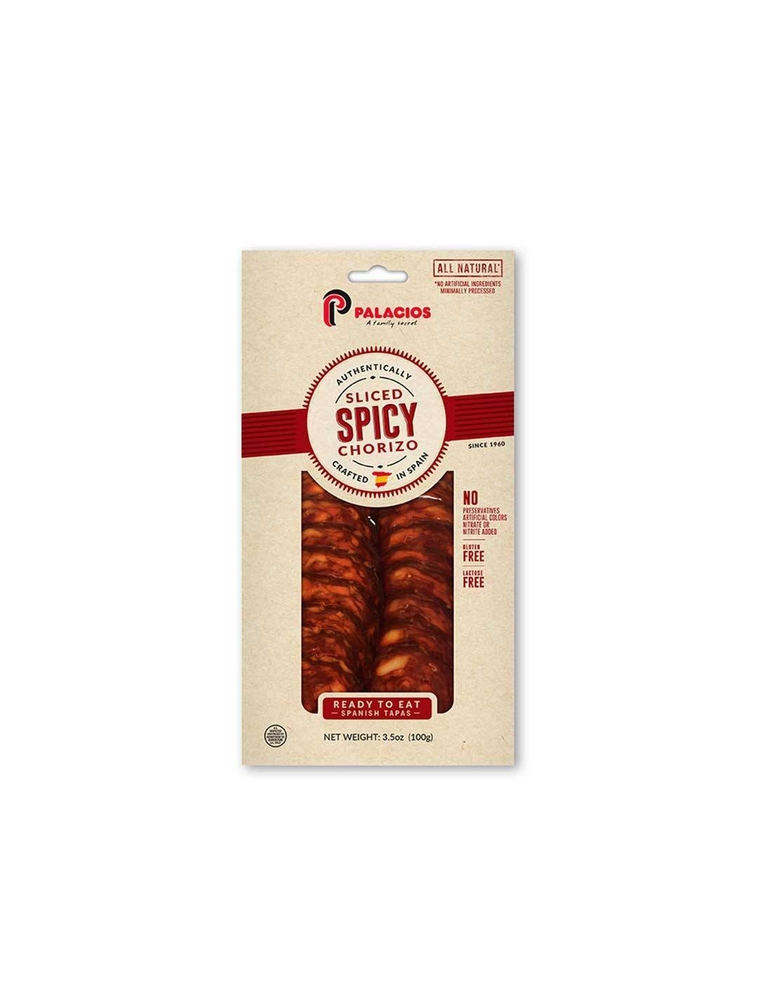 slide 1 of 1, Palacios Sliced Spicy Chorizo, 3.5 oz