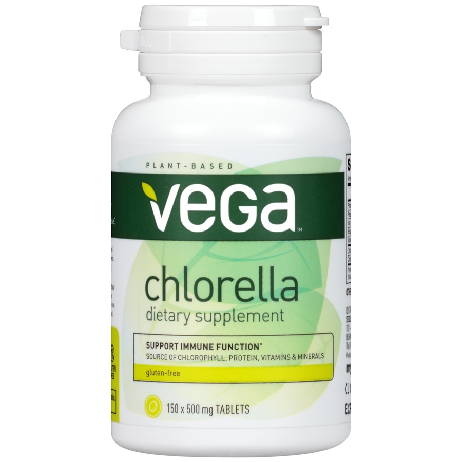 slide 1 of 5, Vega Chlorella Dietary Supplement 500mg Tablets, 150 ct