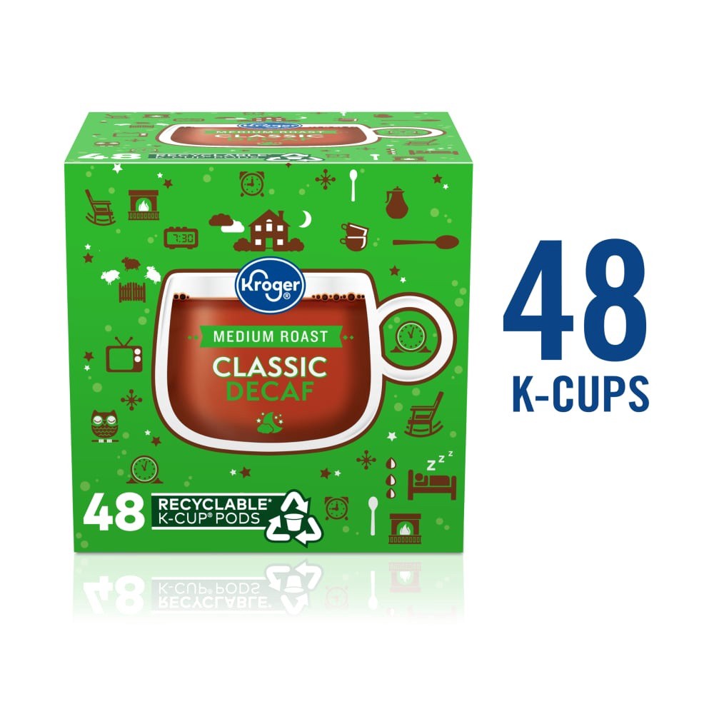 slide 3 of 5, Kroger Medium Roast Classic Decaf Coffee K-Cup Pods, 48 ct