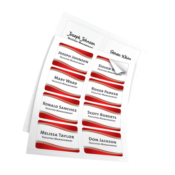 slide 2 of 3, Office Depot Brand Name Badge Labels, 2 1/3"" X 3 3/8"", White, Pack Of 160, 160 ct