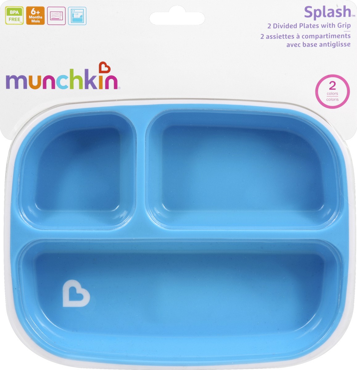 slide 2 of 2, Munchkin Divided Plates 2 ea, 2 ct