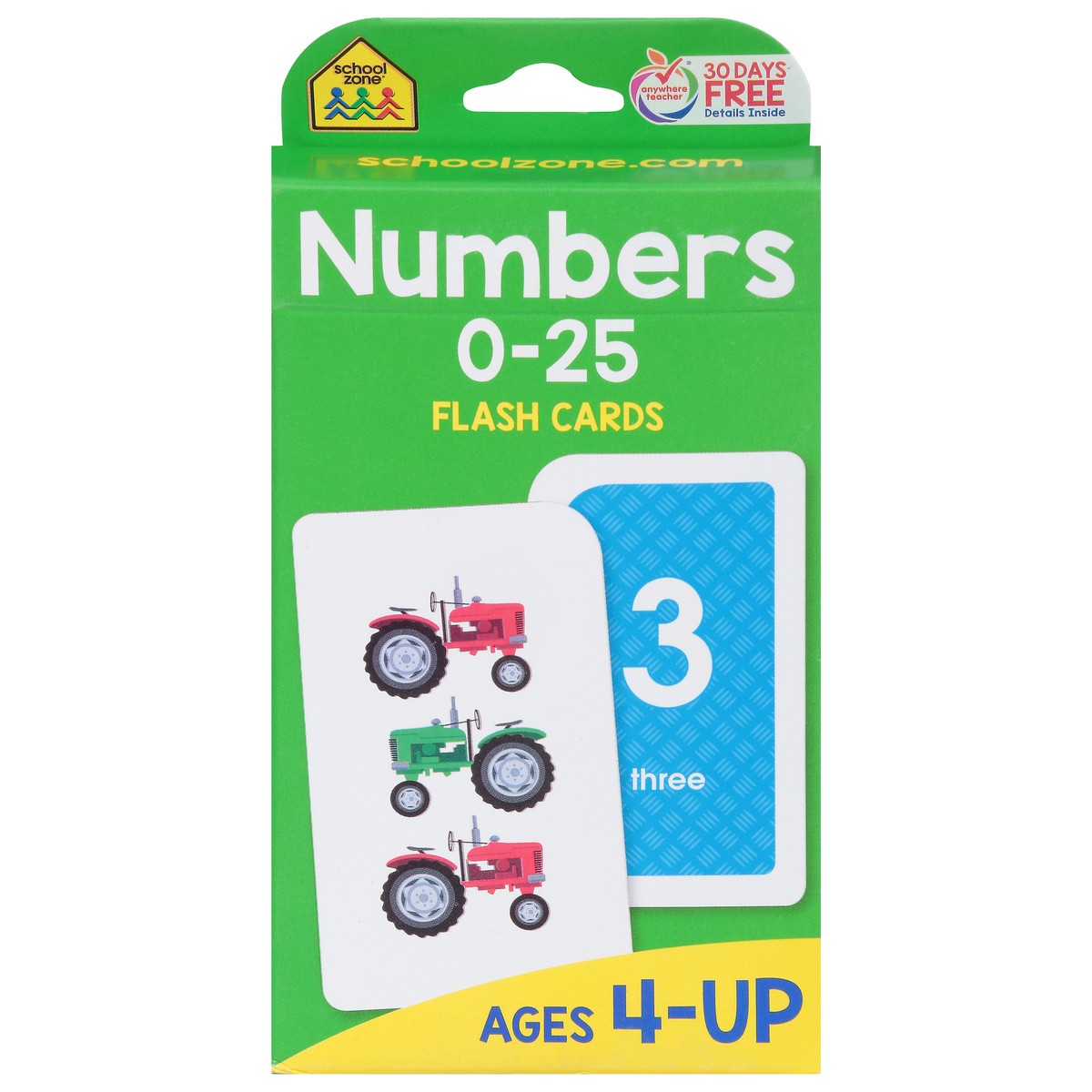 slide 9 of 9, School Zone Flash Cards Numbers, 1 ct