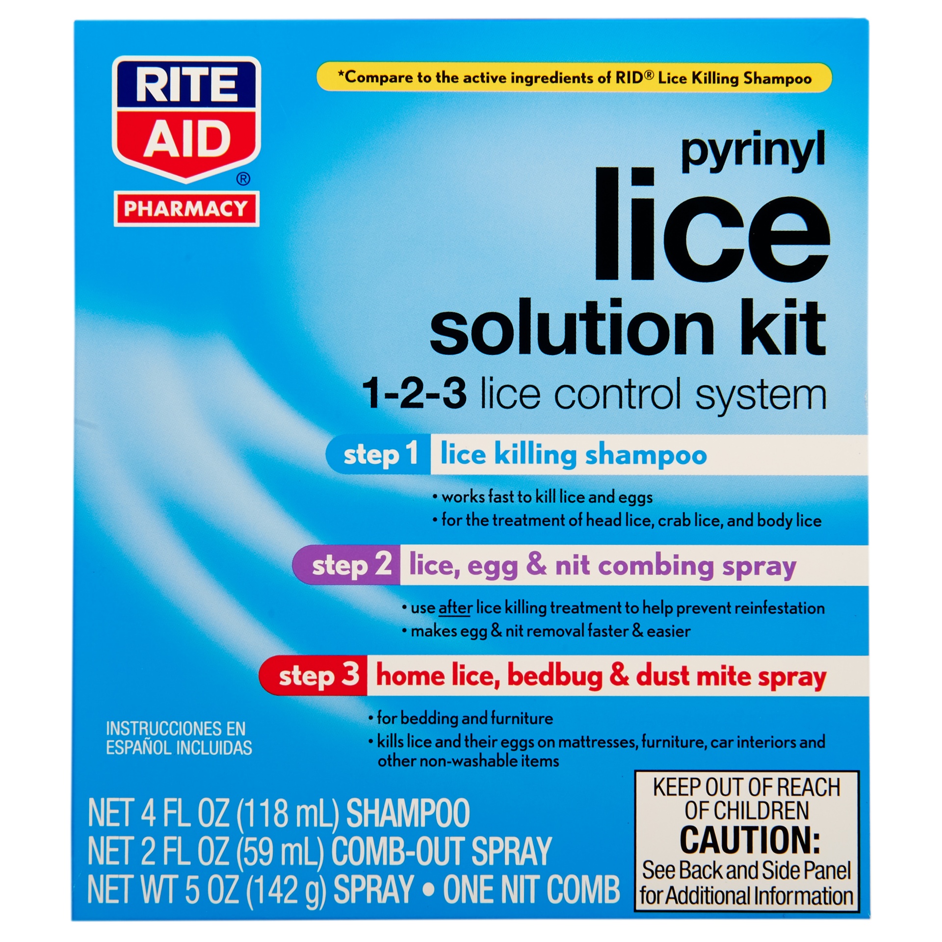 slide 1 of 5, Rite Aid Pyrinyl Lice Solution Kit, 11 oz