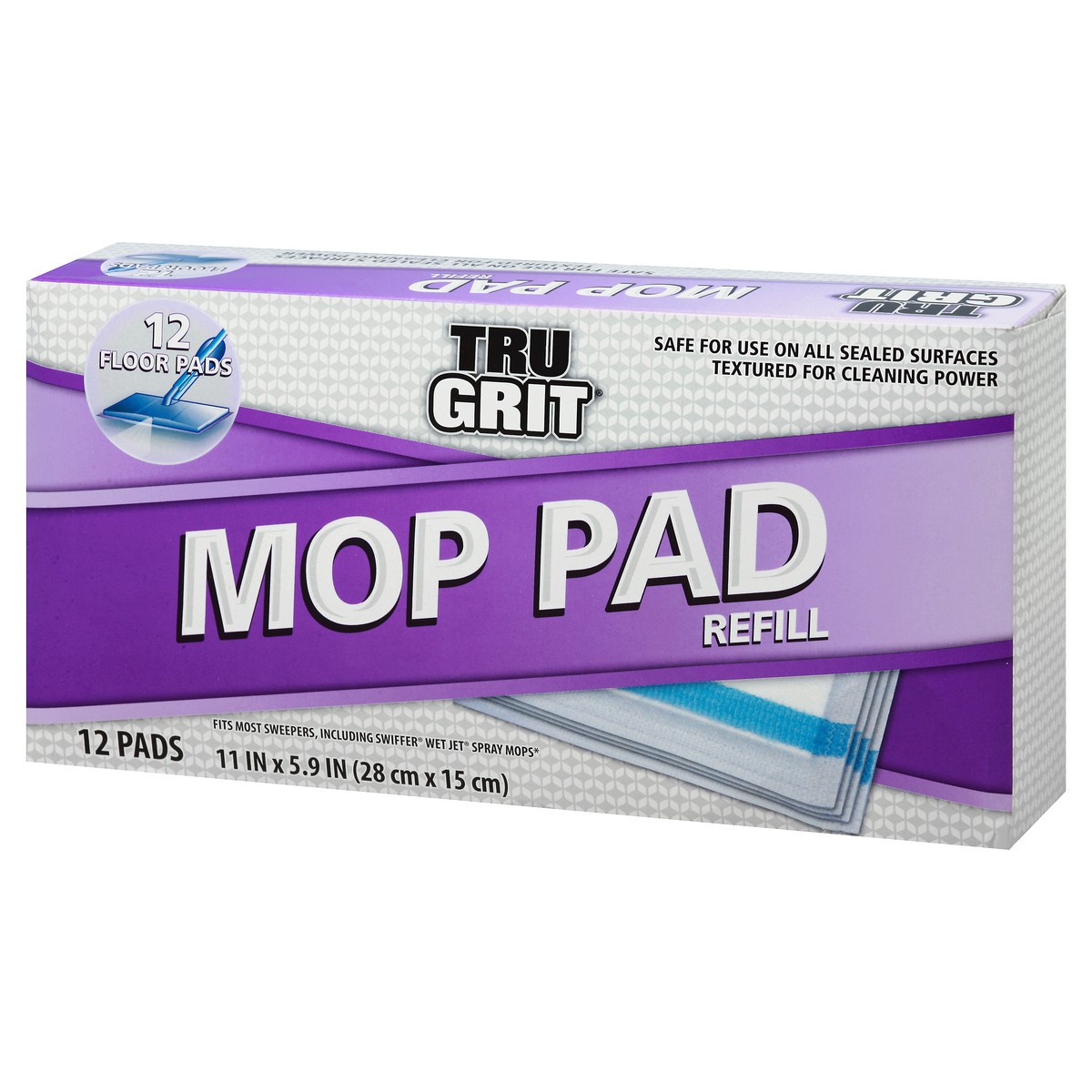 slide 11 of 11, Tru Grit Mop Pad 12 ea, 12 ct