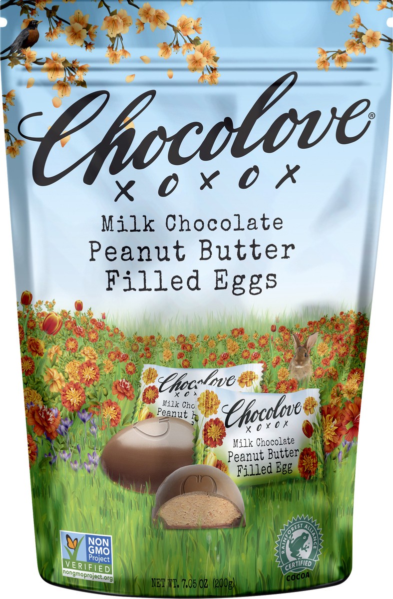 slide 5 of 5, Chocolove Milk Chocolate Eggs, Peanut Butter Filled, 7.05 oz