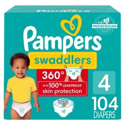 Pampers Swaddler 360 Enormous Disposable Baby Diapers - Size 4 - 104ct