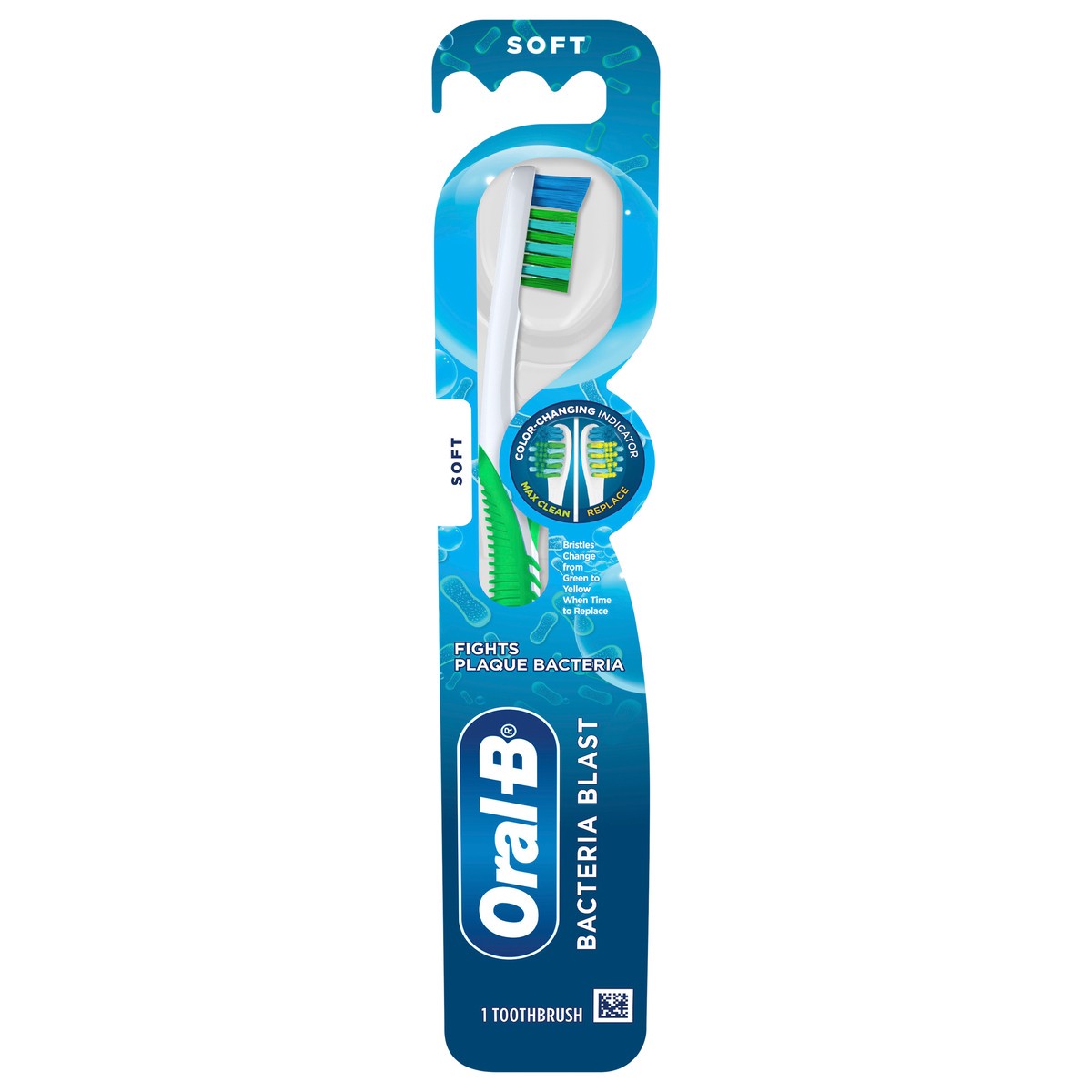 slide 1 of 3, Oral-B Bacteria Blast Manual Toothbrush, Soft, 1 Count, 1 ct