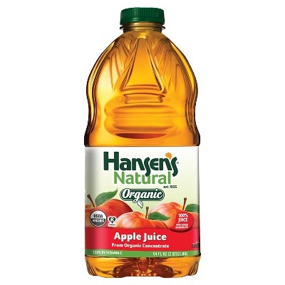 slide 1 of 1, Hansens' 100% Organic Apple Juice, 64 oz