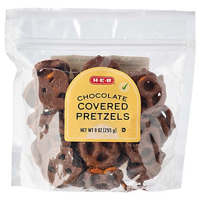 slide 1 of 1, H-E-B Chocolate Covered Pretzels, 9 oz