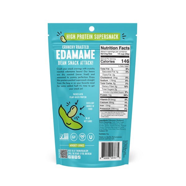 slide 3 of 5, The Only Bean Ranch Roasted Edamame Beans, 4 oz