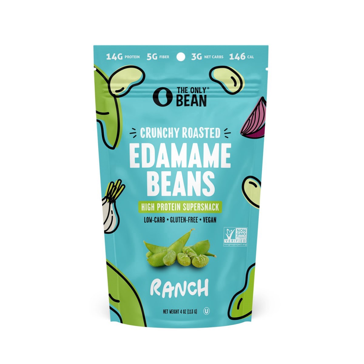 slide 1 of 5, The Only Bean Ranch Roasted Edamame Beans, 4 oz