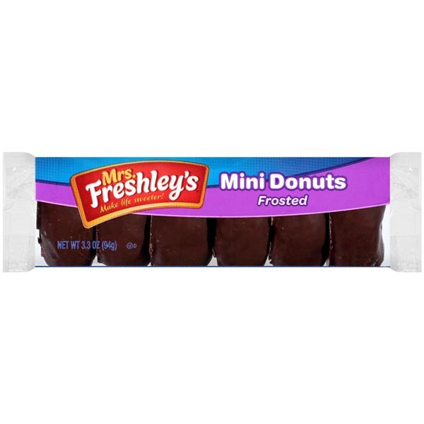 slide 1 of 4, Mrs. Freshley's Frosted Mini Donuts, 3.3 oz