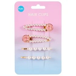 Meijer Corporate Seasonal Spring 4pc Smile Hair Clips