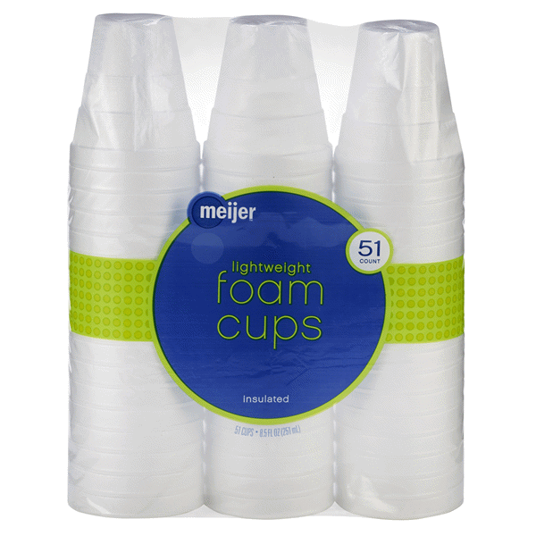 slide 1 of 1, Meijer Insulated Foam Cups, 51 ct