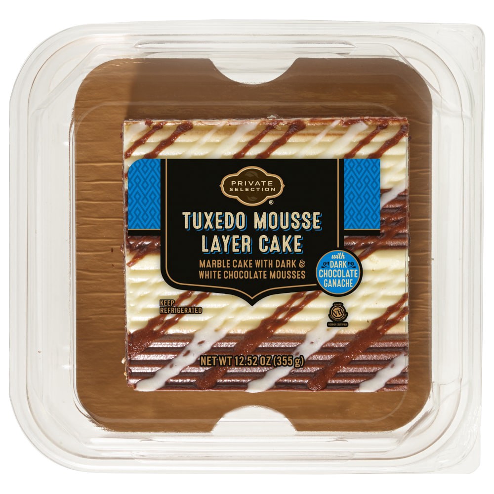 slide 2 of 3, Private Selection 3-Layer Tuxedo Mousse Layer Cake Square, 12.52 oz