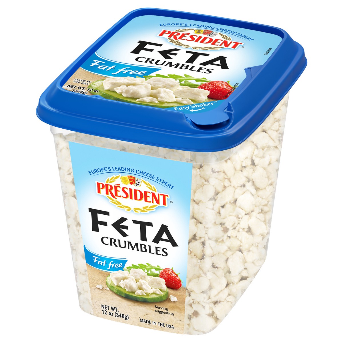 slide 6 of 9, Président Feta Cheese Crumbled Fat Free 12 oz, 12 oz