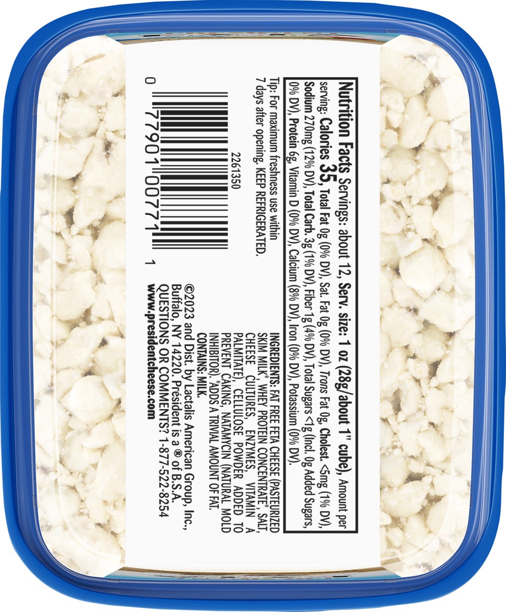 slide 3 of 9, Président Feta Cheese Crumbled Fat Free 12 oz, 12 oz
