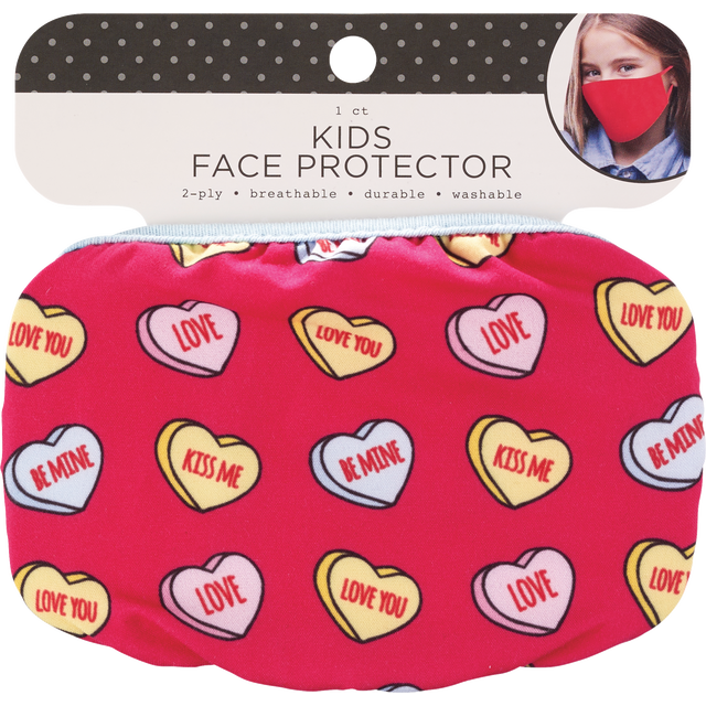 slide 1 of 1, Valentine Face Mask - Kids, 1 ct