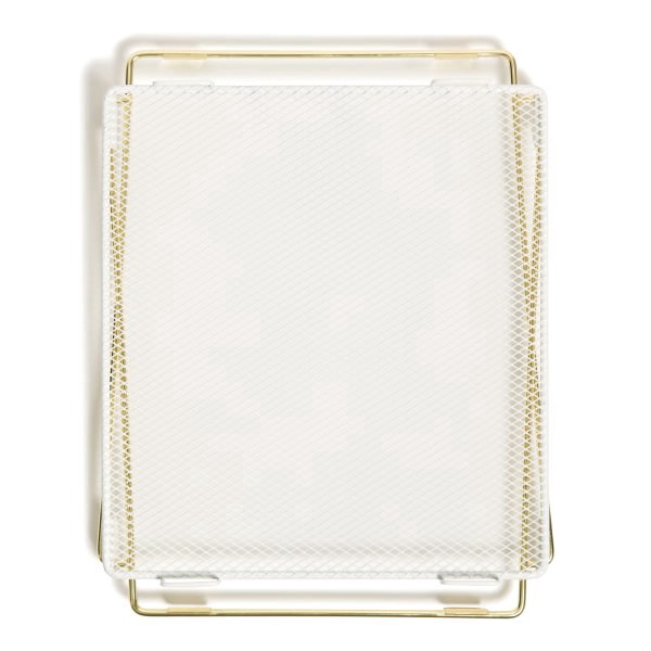 slide 1 of 1, U Brands Mesh Shelf, 12""H X 10""W X 11""D, White/Gold, 1 ct