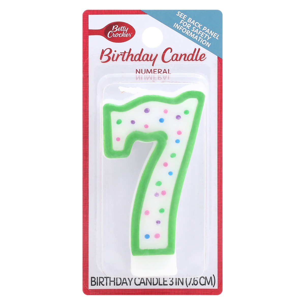 slide 1 of 1, Betty Crocker 3 Inch Numeral 7 Birthday Candle 1 ea, 