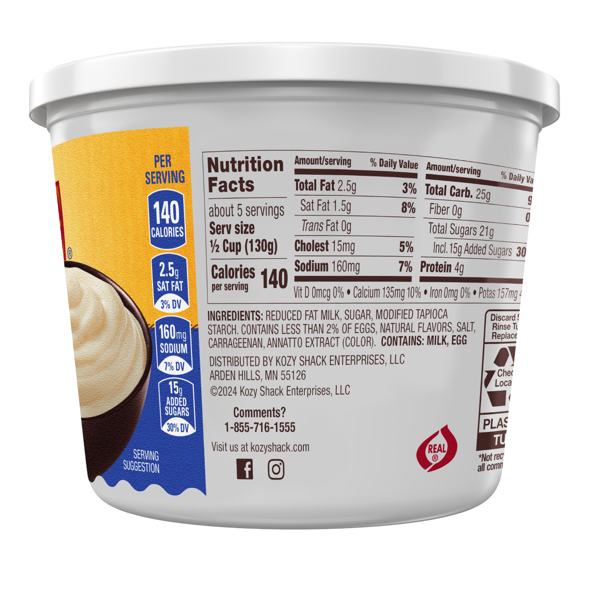 slide 6 of 13, Kozy Shack Vanilla Pudding, Gluten Free Dessert, 22 oz Tub, 22 oz