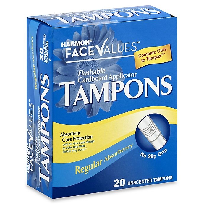 slide 1 of 1, Harmon Face Values Cardboard Regular Unscented Tampon, 20 ct