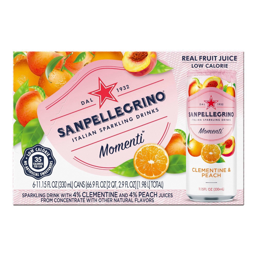 San Pellegrino Sparkling Beverage, Clementine, Sparkling & Seltzer