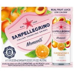 San Pellegrino Momenti Clementine & Peach Flavored Sparkling Drink - 66.9 oz