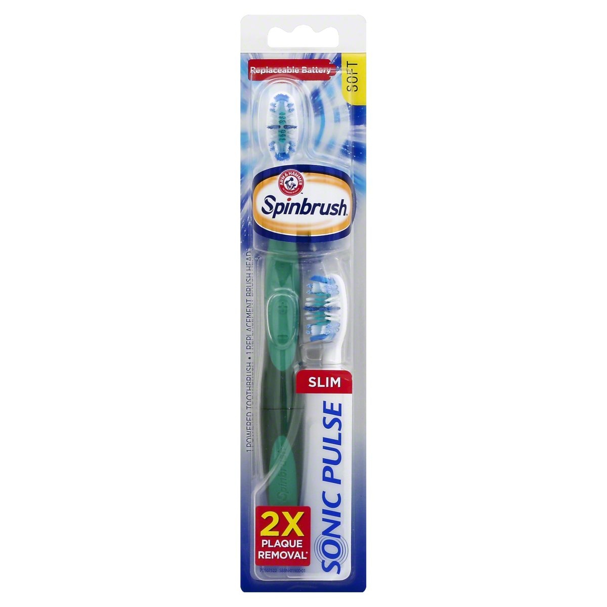 slide 1 of 3, ARM & HAMMER Spinbrush Sonic Pulse Power Toothbrush With Refill Head, 1 ct
