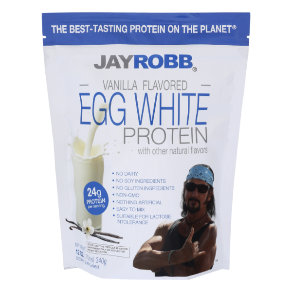 slide 1 of 1, Jay Robb Protein Powder Egg White Vanilla, 12 oz