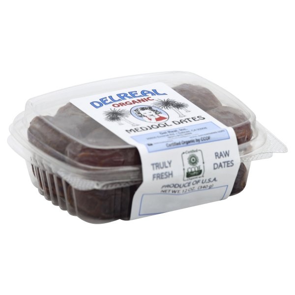 slide 1 of 1, Del Real Foods Del Real Organic Medjool Dates - 12 Oz, 12 oz