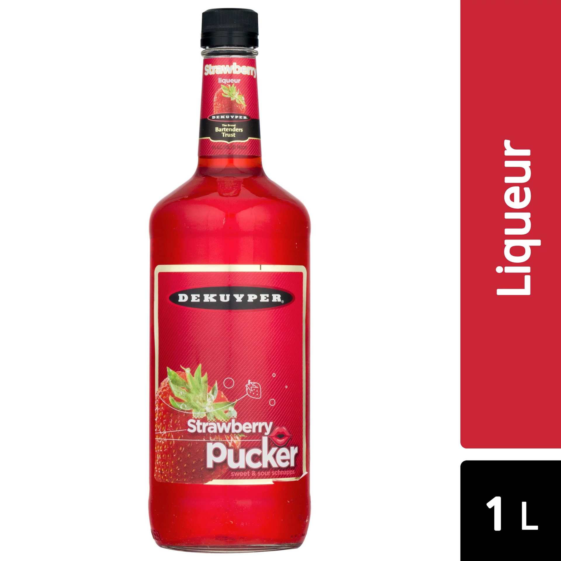 slide 1 of 1, DeKuyper Pucker Strawberry Schnapps Liqueur 1 L, 1 liter