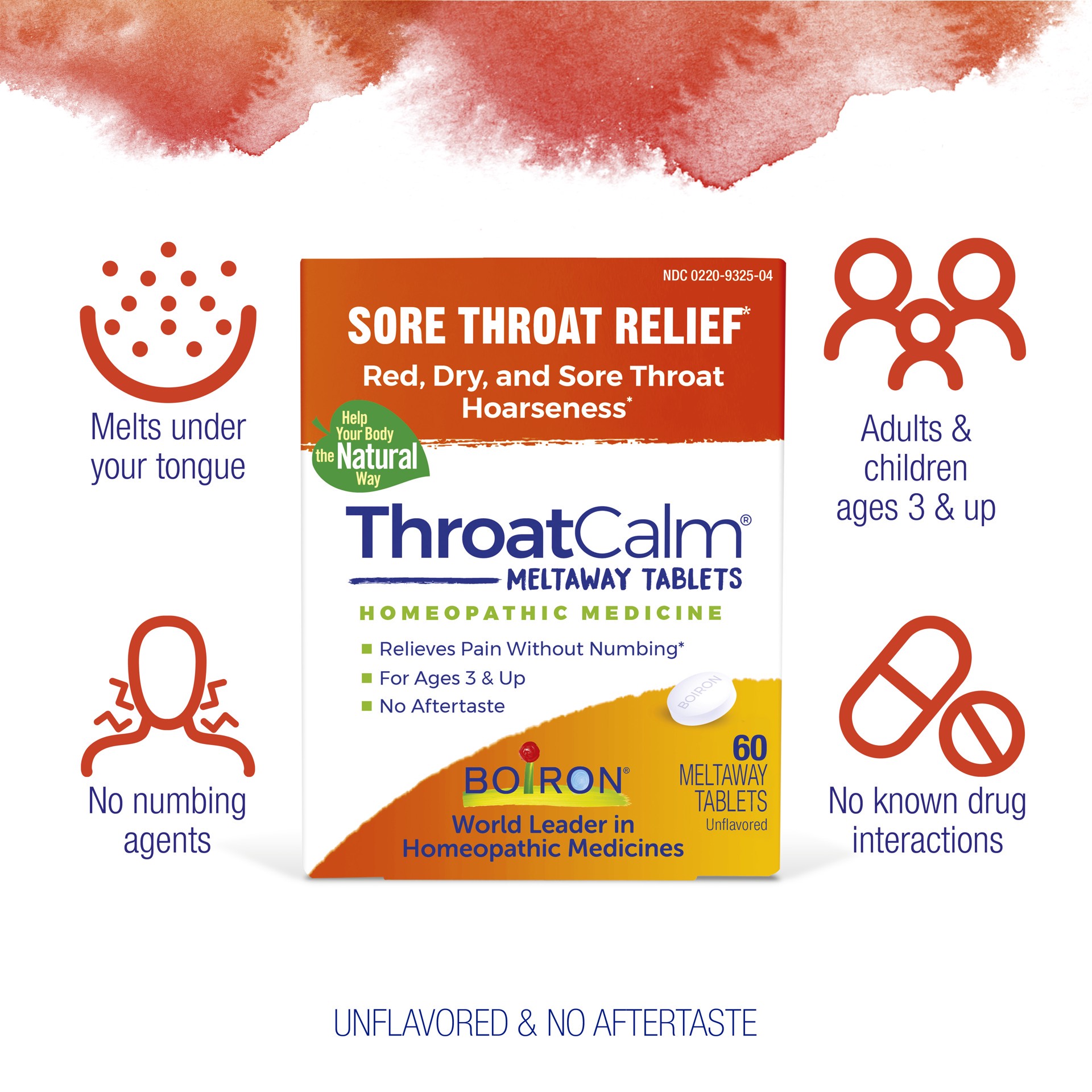 slide 3 of 5, Boiron ThroatCalm Sore Throat Relief 60 Quick-Dissolving Tablets, 60 ct