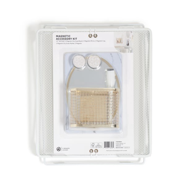 slide 3 of 3, U Brands Magnetic Modern Locker Accessory Kit With Shelf, Multicolor, Set Of 7 Pieces, 1 ct