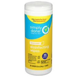 Simply Done Lemon Scent Disinfecting Wipes 35 ea