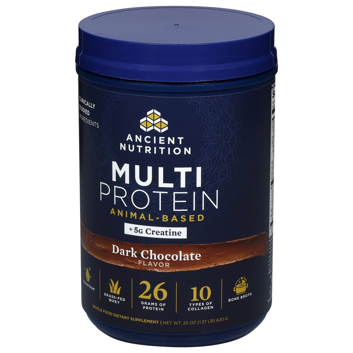 slide 4 of 13, Ancient Nutrition Drk Choc Creatine Protein Powder, 620 gram