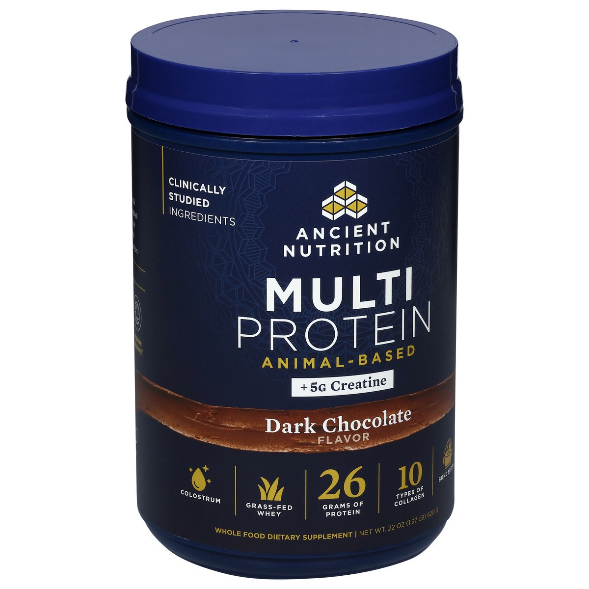 slide 3 of 13, Ancient Nutrition Drk Choc Creatine Protein Powder, 620 gram