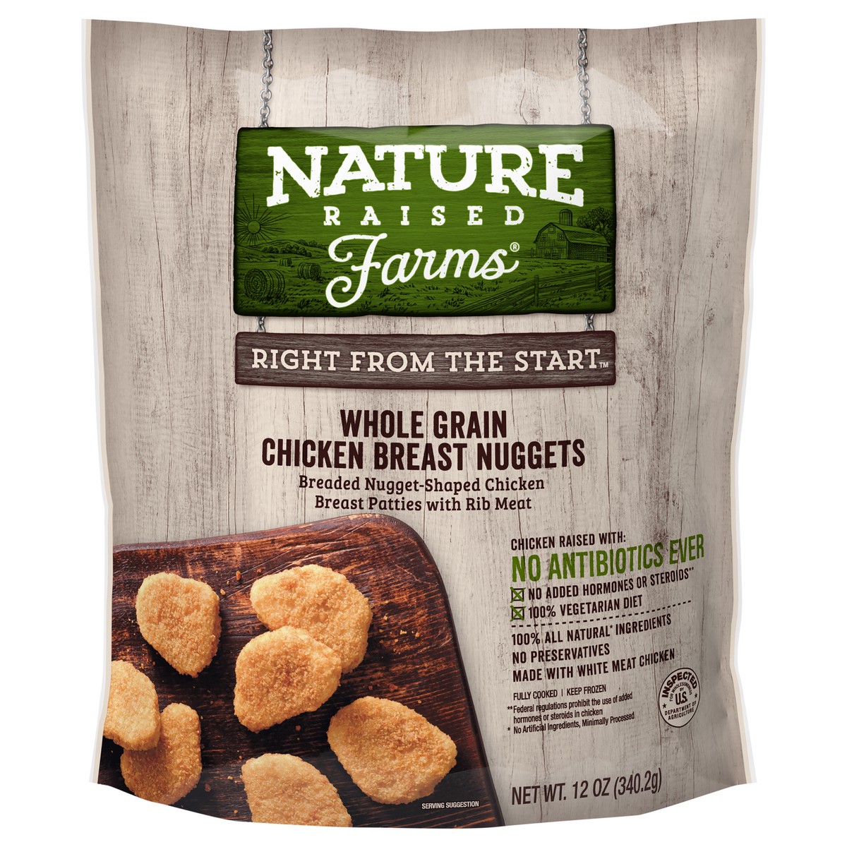 slide 7 of 10, NATURE RAISED NatureRaised Farms Whole Grain Breaded Chicken Breast Nuggets, 12 oz. (Frozen), 340.19 g